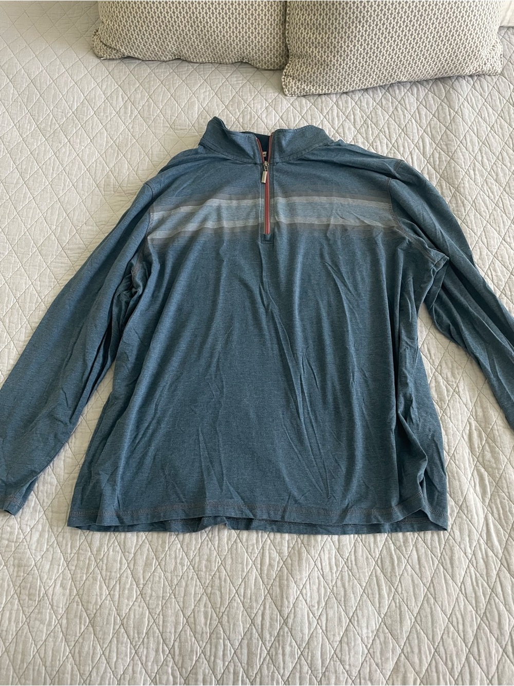 Men's Quarter-Zip Long Sleeve Pullover Hoodie - Blue